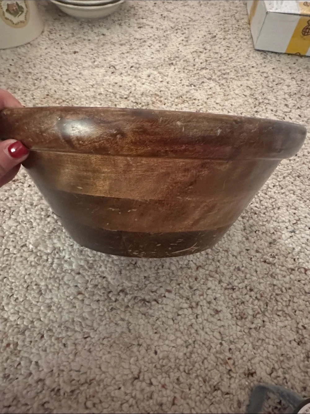 Wood Serving Bowl in Rich Brown 12”